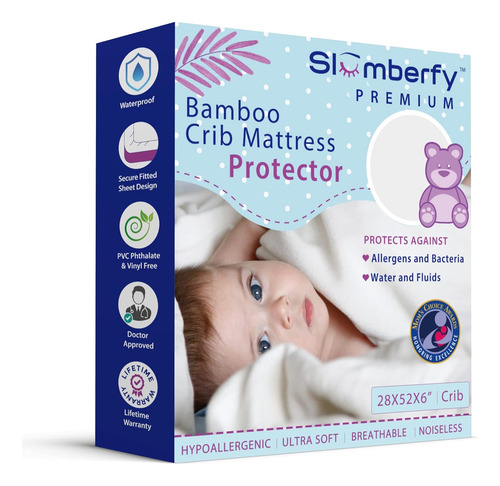 Protector De Colchón De Bambú Hipoalergénico Para Cuna