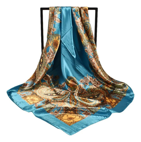 Bufanda Grande De Seda Con Estampado Elegante De Cachemir Pa