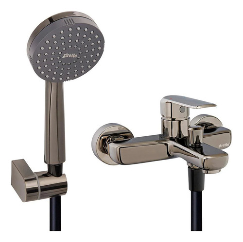 Monomando Tina Ducha Negro Onix Linea Marsella Stretto