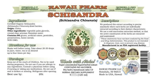 Extracto Líquido Schisandra Orgánico 60 Ml Glicerita Natural