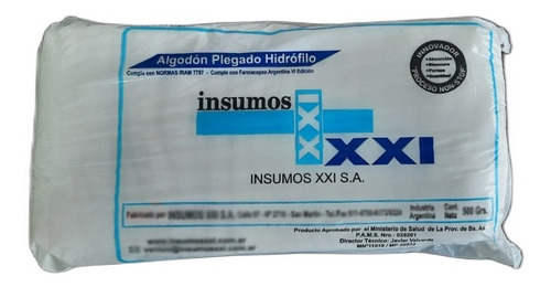 Algodon 500grs Insumos Xxi Pack X10 Unidades