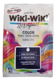 Wiki-wiki Polvo Para Teñir Prendas Color Azul Colegial M/d