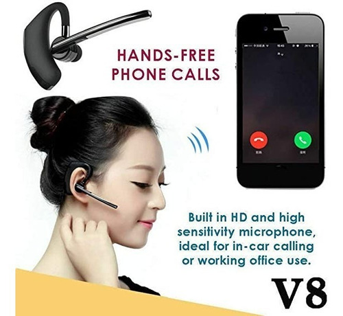 Audífono Mono Oral Mano Libres Bluetooth V8 Auriculares.