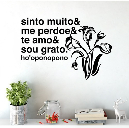 Adesivo Decorativo De Parede Motivacional Ho'oponopono Cor Preto