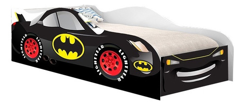 Cama Infantil Batman Com Colchão, Quarto De Menino Cor Branco