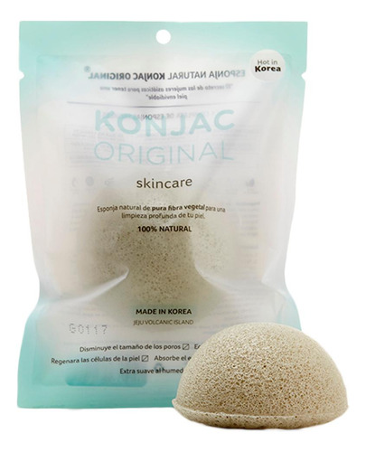 Esponja Facial Konjac Esponja Arcilla Verde - Piel Mixta