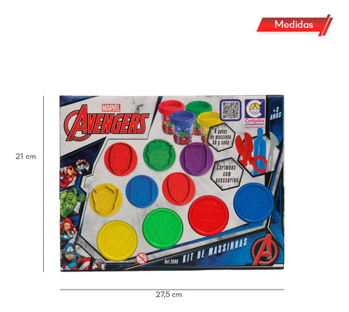 Kit Massinha Modelar Carimbo Marvel Avengers 2698 Cotiplás