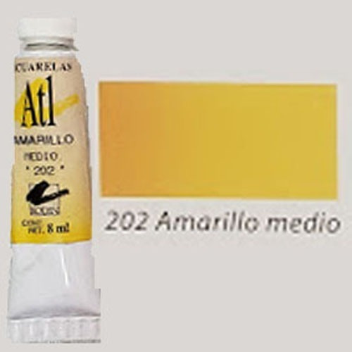 Pintura Acuarela Atl Tubo T-3 8ml Color #202 Amarillo Medio