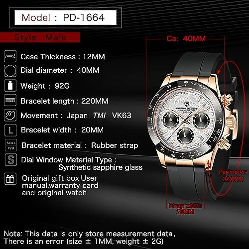 Reloj De Cuarzo De Diseño Pagani Para Hombre, Reloj Con Códi