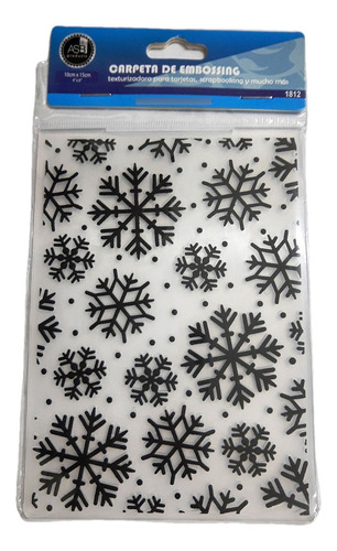 Carpeta Embossing Relieve 10x15cm Textura Copo Nieve Navidad