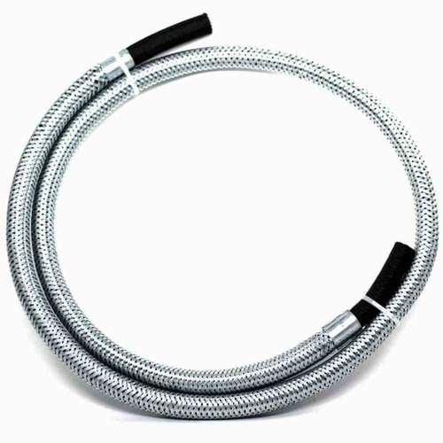 Imagem 4 de 4 de Kit Para Gas Mangueira Malha Aço 1,2m Registro Com Manômetro