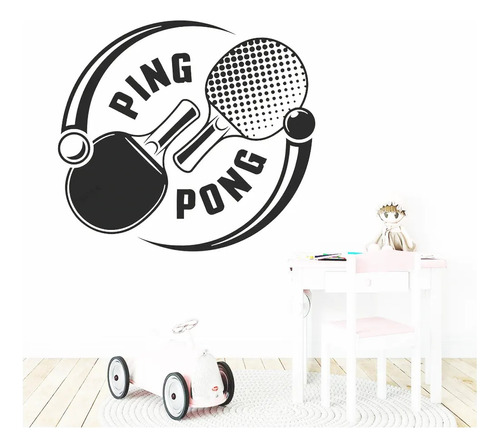 Vinilos Adhesivos Sticker Pared De Ping Pong 60cms