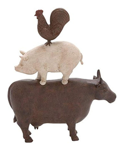 Deco 79 Polystone Farm Animal Stack 10  W, 14  H-44717, 10  