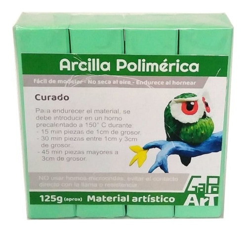Arcilla Polimérica Gapoart 125 Gramos Color Esmeralda Claro