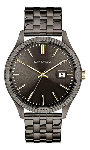 Caravelle Men's Dress Quartz Coin Edge Bezel Watch