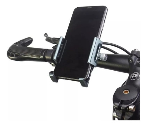 Porta Smartphone Celular Metálico Para Moto Bicicleta Grande Negro