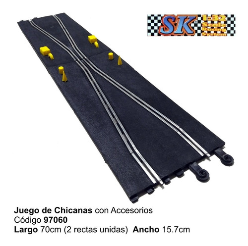 Imagen 2 de 3 de Juego Chicanas Con Accesorios Tipo Scalextric 1/32 Sk 97060