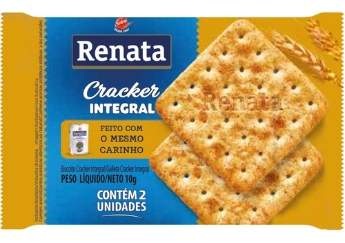 Biscoito cream cracker integral Renata caixa com 180 sachês	