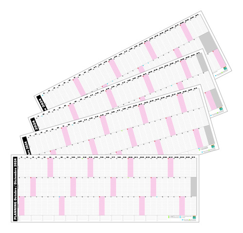 Planner 2024 Anual Gigante -  4 Trimestres De 32 X 90 Cm 