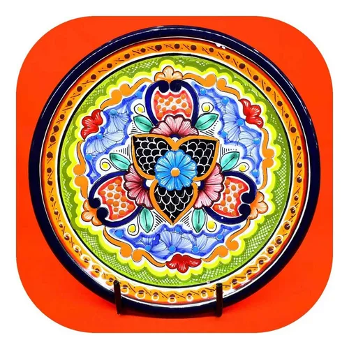 Set 5 Platos De Talavera Poblana 20 Cm Varios Modelos Plo Cuotas