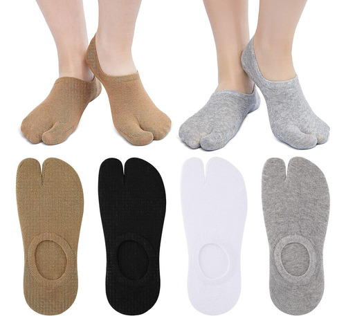 4 Pares De Calcetines Tipo Chancla Con Zueco