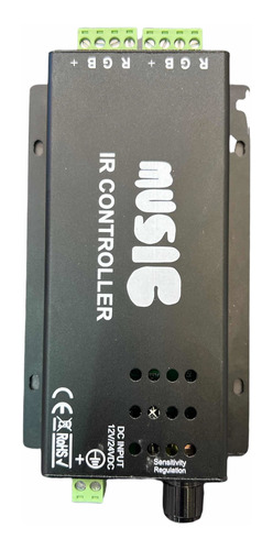 Controlador Audioritmico Rgb 12v 24 Dc 18 Amp