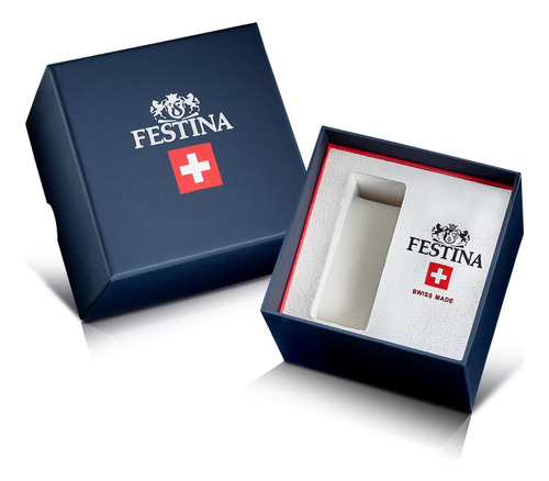 Reloj Rive Hombre Festina Verde Swiss Made Zafiro Correa Plateado Bisel Plateado