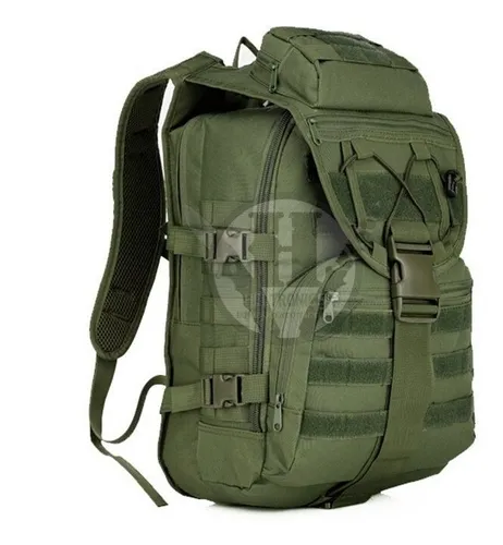 Mochila Tactica X7 Verde 40l Molle Reforzada Militar Selva