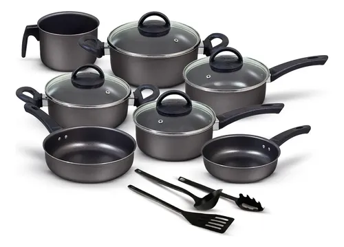 Conjunto Panelas Antiaderente 10 Peças  Teflon Várias Cores