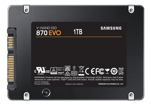 Disco sólido interno Samsung de 1 TB 870 Evo Sata3 560 MB/2,5 polos