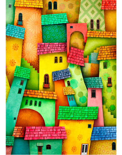 Rompecabezas Enjoy 1000 Piezas Casas Alegres