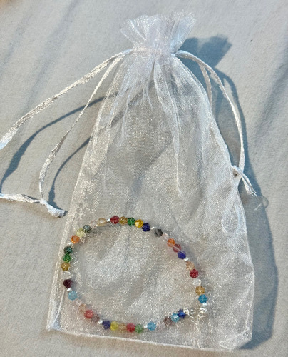 Pulsera Premium De Plata 925 Y Cristales - Make A Wish Multicolor 7 Cm 20 Cm