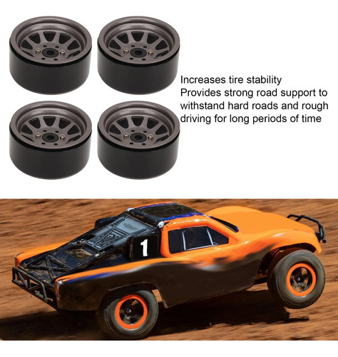 Juego Llantas Rc 4 Piezas For Axial Scx10 Ii Iii Titanium