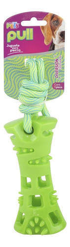 Juguete Con Cuerda Pull Hueso Mascotas Fancy Pets Color Verde