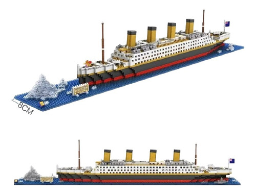 Blocos De Montar Navio Titanic Com Luz 1878 Peças Com Caixa