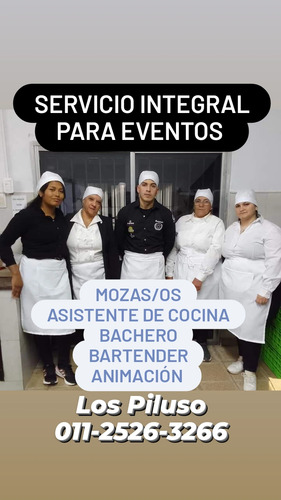 Mozos / As , Asist De Cocina, Show , Bartender Para Eventos