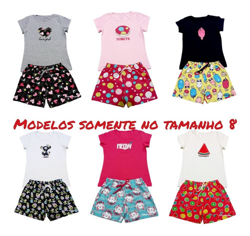 Kit 6 Conjuntos Infantil Menina Verão Roupa Criança