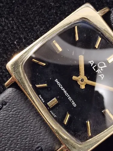 Reloj Alfa 60s 17 Joyas M quina De Cuerda Chapado En Oro 1 400