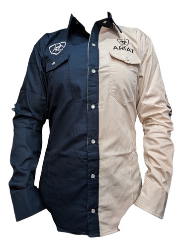 Camisa Estilo Ariat Combinada Algodón Premium Hombre