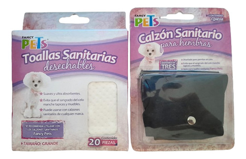 Calzon Sanitario Para Perritas Talla Grande + 40 Toallitas