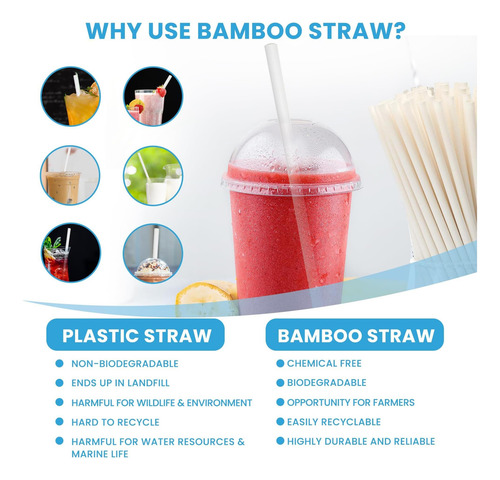 Pajitas De Bambú Reutilizables Pajitas De Beber Ecológicas Y