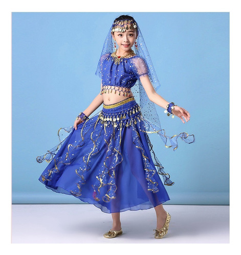 Trajes De Danza Árabe Falda Y Top Bellydance Con Accesorios