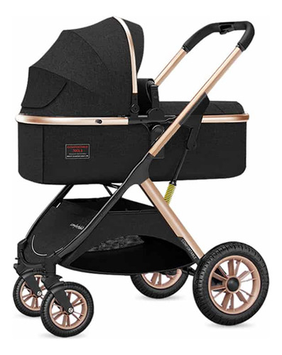 Coche Cuna Moisés Compacto Multiposiciones Negro Babymine