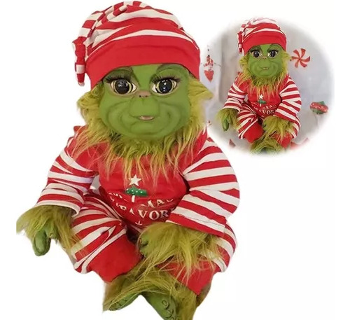 Lindo Peluche Navideño Con Forma De Muñeca Grinch