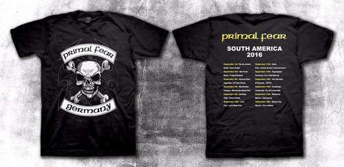 Primal Fear - Calavera - South American Tour 2016 - Remera