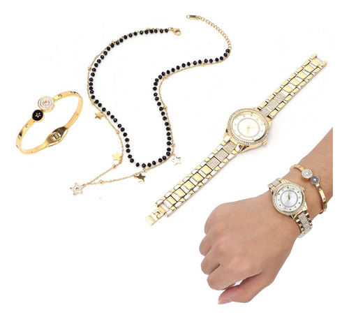 Reloj Pulsera Collar Mujer Conjunto De Joyas Esposa Novia