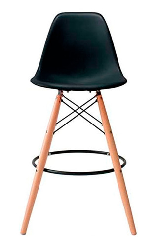 Silla Taburete Tipo Eames Dsw Negra - Mundo Trabajo