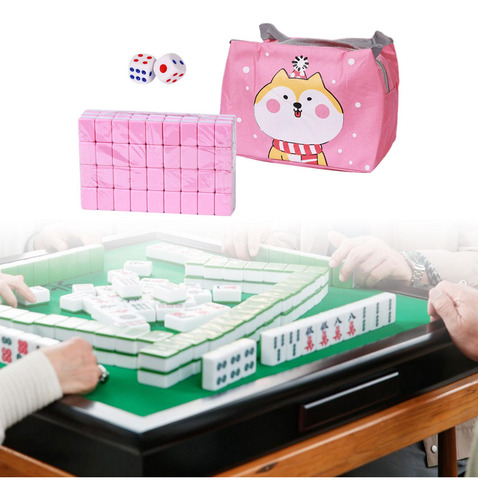 Juego De Mahjong De Viaje Con Estrategia De Bolsa, Rosa