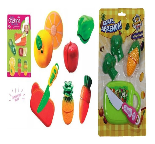 Kit Cozinha Infantil Com Frutas E Legumes + Acessorios Color