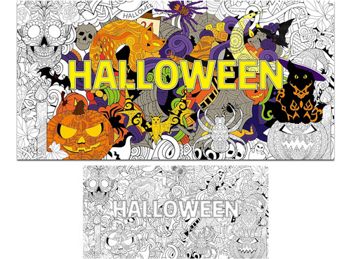 Halloween Giant Mandala Coloring Posters For Kids Adult Hall